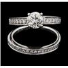 Image 2 : 1.25 ctw Diamond Wedding Set - 14KT White Gold