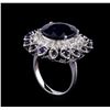 Image 4 : 12.92 ctw Sapphire and Diamond Ring - 14KT White Gold