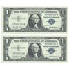 Image 1 : 1957 $1 Silver Certificate Currency Lot of 2