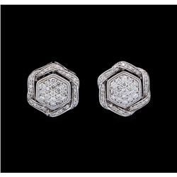 1.50 ctw Diamond Earrings - 14KT White Gold