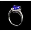 Image 4 : 14KT White Gold 2.43 ctw Tanzanite and Diamond Ring
