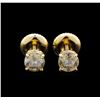 0.80 ctw Diamond Earrings - 14KT Yellow Gold
