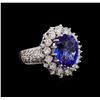 14KT White Gold 5.17 ctw Tanzanite and Diamond Ring