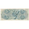 Image 2 : 1863 $5 The Confederate States of America Note T-60 CC