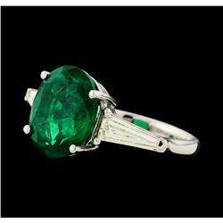 4.00 ctw Emerald and Diamond Ring - 18KT White Gold