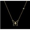 Image 1 : 14KT Yellow Gold 0.03 ctw Diamond Butterfly Necklace