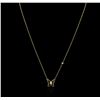 Image 2 : 14KT Yellow Gold 0.03 ctw Diamond Butterfly Necklace