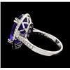Image 3 : GIA Cert 8.25 ctw Tanzanite and Diamond Ring - 14KT White Gold