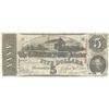 Image 1 : 1863 $5 The Confederate States of America Note T-60 CC