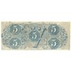 Image 2 : 1863 $5 The Confederate States of America Note T-60 CC