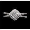 Image 2 : 1.01 ctw Diamond Cluster Ring - 14KT White Gold