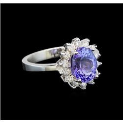 14KT White Gold 2.27 ctw Tanzanite and Diamond Ring