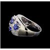Image 3 : 14KT White Gold 3.12 ctw Sapphire and Diamond Ring