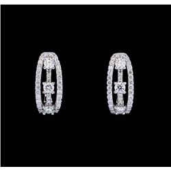 1.00 ctw Diamond Earrings - 14KT White Gold