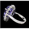 Image 3 : GIA Cert 9.31 ctw Tanzanite and Diamond Ring - 14KT White Gold