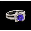 14KT White Gold 1.42 ctw Tanzanite and Diamond Ring