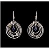 0.25 ctw Sapphire and Diamond Earrings - 14KT White Gold