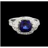 Image 2 : 14KT White Gold 2.58 ctw Sapphire and Diamond Ring