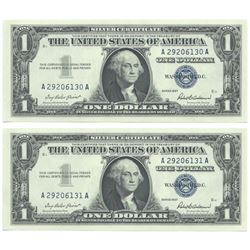 1957 $1 Silver Certificate Currency Lot of 2