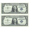 Image 1 : 1957 $1 Silver Certificate Currency Lot of 2