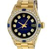 Image 1 : Rolex 18KT Gold President Diamond and Sapphire Ladies Watch