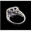 Image 3 : 5.65 ctw Tanzanite and Diamond Ring - 14KT White Gold