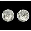 Image 1 : Branch Medallion Earrings - Rhodium Plated