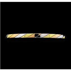 14KT Tri Color Gold Twisted Metal Bangle Bracelet