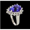 Image 4 : 4.52 ctw Tanzanite and Diamond Ring - 14KT White Gold