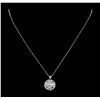 Image 1 : 0.58 ctw Diamond and Black Enamel Pendant with Chain - 14KT White Gold
