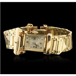 Ladies 14KT Yellow Gold Hidden Dial Vintage Wristwatch