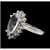 Image 1 : 3.60 ctw Aquamarine and Diamond Ring - 14KT White Gold