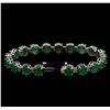 Image 3 : 14KT White Gold 20.90 ctw Emerald and Diamond Bracelet