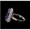 Image 3 : 6.31 ctw Tanzanite and Diamond Ring - 14KT White Gold