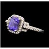 Image 1 : 1.45 ctw Tanzanite And Diamond Ring - 14KT White Gold