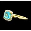 Image 1 : 1.02 ctw Apatite and Diamond Ring - 14KT Yellow Gold