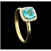 Image 4 : 1.02 ctw Apatite and Diamond Ring - 14KT Yellow Gold