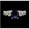 Image 2 : 2.06 ctw Sapphire and Diamond Ring - 14KT White Gold