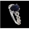 Image 4 : 2.06 ctw Sapphire and Diamond Ring - 14KT White Gold