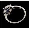 Image 3 : 0.88 ctw Sapphire and Diamond Ring - 14KT White Gold