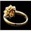 Image 3 : 0.39 ctw Ruby and Diamond Ring - 18KT Yellow Gold