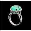 Image 4 : GIA Cert 8.54 ctw Emerald and Diamond Ring - 14KT White Gold