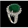 Image 5 : 6.78 ctw Emerald and Diamond Ring - 14KT White Gold