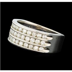 1.00 ctw Three Row Diamond Band - 14KT White Gold