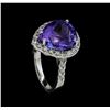Image 4 : 7.65 ctw Tanzanite and Diamond Ring - 14KT White Gold
