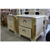 Image 2 : PAIR OF GOLD AND CREAM PAINTED NIGHTSTANDS