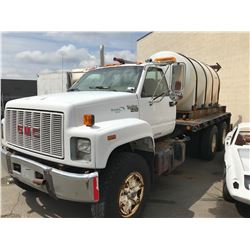 1991 GMC TOPKICK, FLATDECK, WHITE, VIN # 1GDT7H4J8MJ501790
