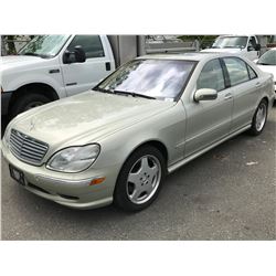 2001 MERCEDES S600, 4 DOOR SEDAN, GREY, VIN # WDBNG78J91A183657