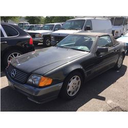 1992 MERCEDES 500SL, 2 DOOR CONV., BLACK , VIN # WDBFA66E5NF041577
