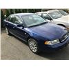 Image 2 : 2000 AUDI A4, BLUE, VIN# WAUDC28D2YA074230, 109,647KMS, REBUILT STATUS, ENGINE LIGHT ON, DEAD